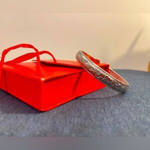 Silver Engraved Bangle Bracelet